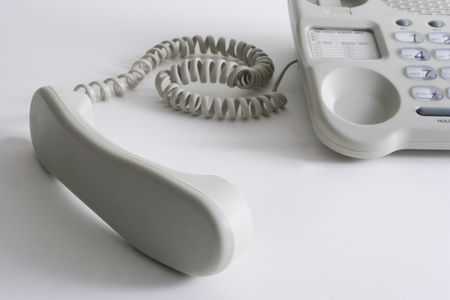 Network office- close up office telephone on white backgroundの写真素材