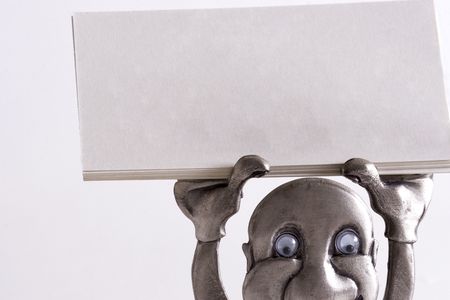 Holding Up Blank Business Cardの写真素材
