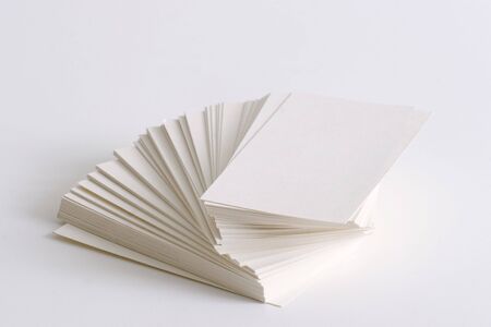 Stack of business cards-Isolatedの写真素材