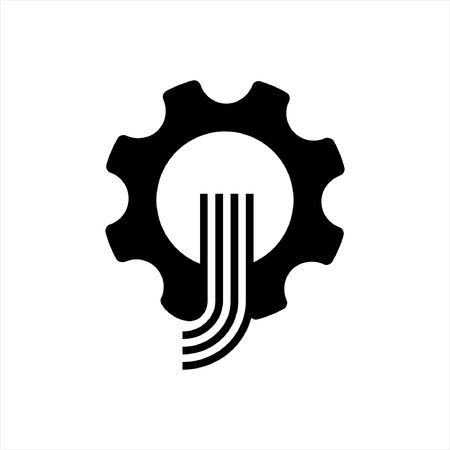 gear or cog icon on a white backgroundのイラスト素材