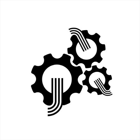 gear or cog icon on a white backgroundのイラスト素材