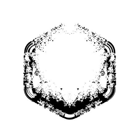 circle hexagonal grunge brush paint artのイラスト素材