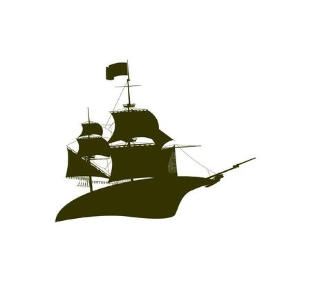 cruiser ship water wind in the sea logo and iconのイラスト素材