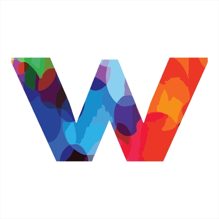W colorful initial company logo, modern, funny, and stylishのイラスト素材