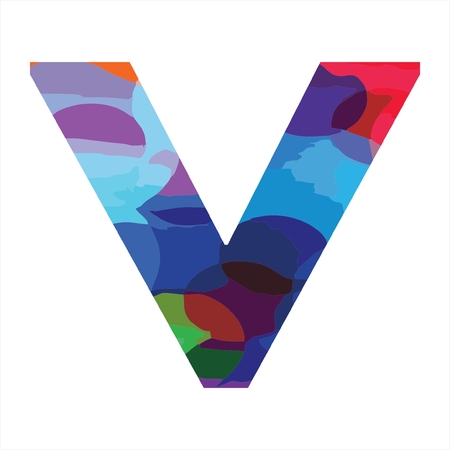 V colorful initial company logo, modern, funny, and stylishのイラスト素材