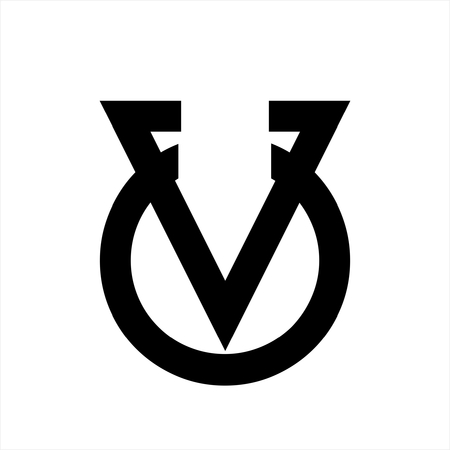 UV, VU, VOU initials simple geometric company logoのイラスト素材