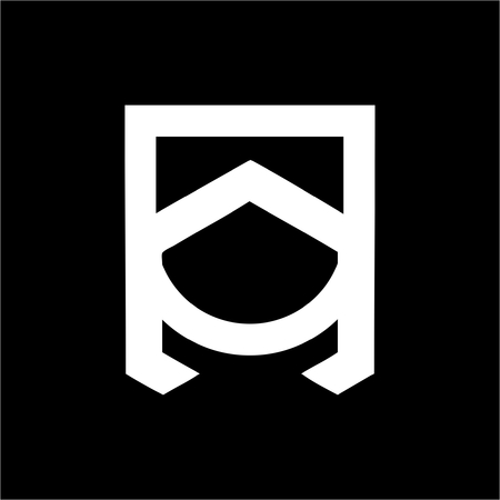 simple AN, NA, AON initials geometric company logoのイラスト素材
