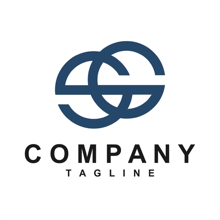 line art SG, GS, SEG initials simple geometric company logoのイラスト素材