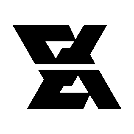 simple line art EX, XE geometric initial logoのイラスト素材