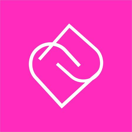 simple DSD, PSP, PSD, DSP, S, DS, PS initials company logo with heart shapeのイラスト素材