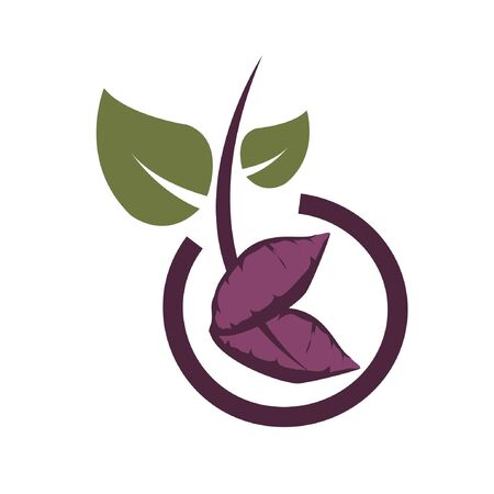 sweet potato vegetarian food icon and vector logoのイラスト素材