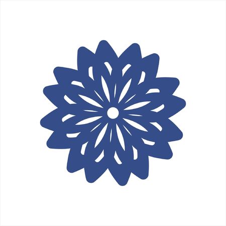 simple blue sun flower company vector logo and illustrationのイラスト素材