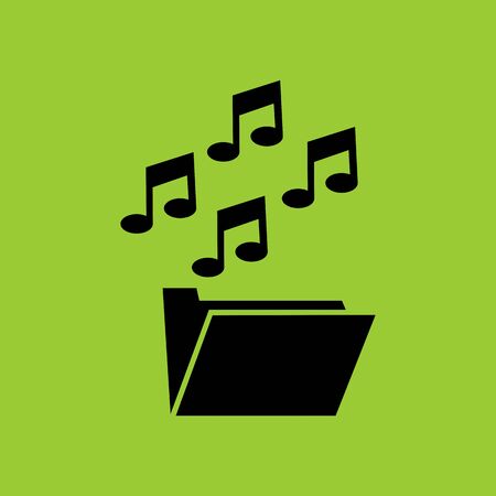 music and media folder thumbnail in LC monitor PC computer vector illustration and iconのイラスト素材
