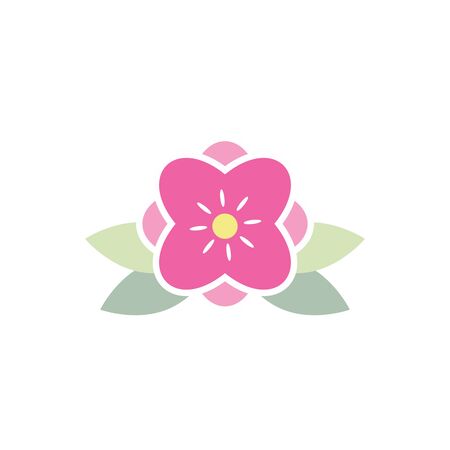 simple beautiful pink flower vector logo and iconのイラスト素材