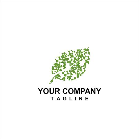 green leaf cell logo and vector iconのイラスト素材