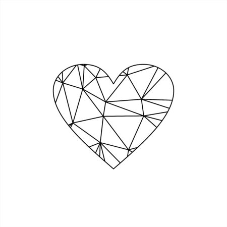 3D line art romantic love heart logo and vector iconのイラスト素材