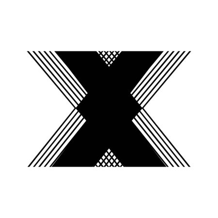 X, WXW initial geometric company logo and vector iconのイラスト素材