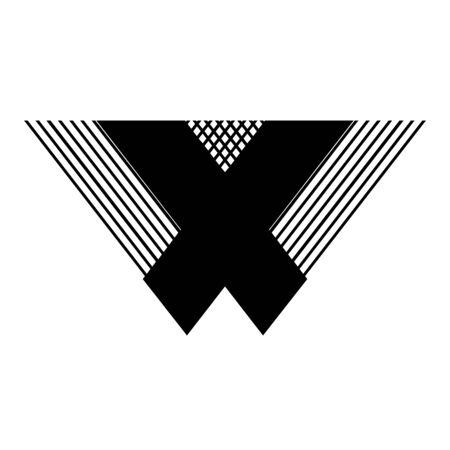 X, WX, XW initial geometric company logo and vector iconのイラスト素材