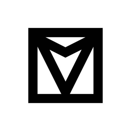 V, MV, MVO initial geometric company logo and vector iconのイラスト素材