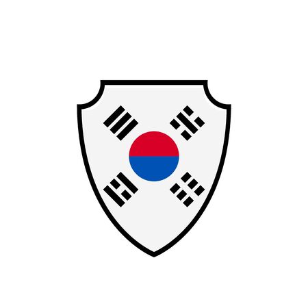 Shield flag of South Korea vector logo and iconのイラスト素材