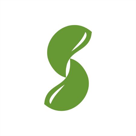 S, CC, SCC initials geometric LEAF company logo and vector iconのイラスト素材