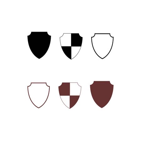 set simple shield logo and vector iconのイラスト素材