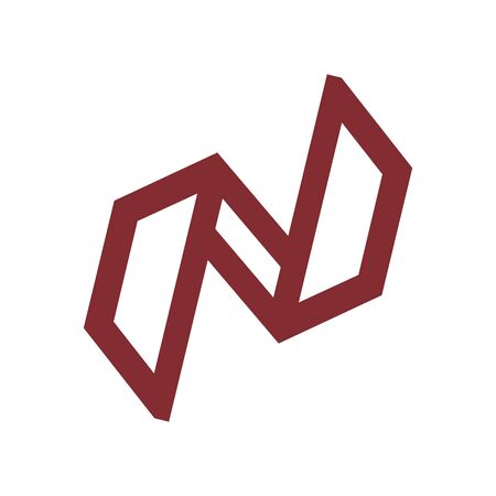 N initials geometric line art logo and vector iconのイラスト素材