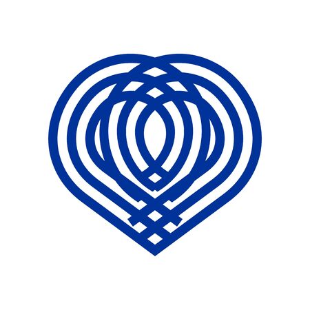 pq, pp initial geometric line art love shape logo and vector iconのイラスト素材