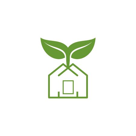 green house leaf agriculture logo and vector iconのイラスト素材