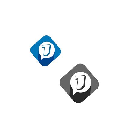 1 apps notification dialogue logo and vector iconのイラスト素材
