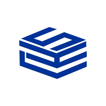 CHS, CKS, SHC, HSL, SHL initials geometric cubic letter model logo and vector iconのイラスト素材