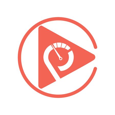 P initials media play list logo and vector iconのイラスト素材