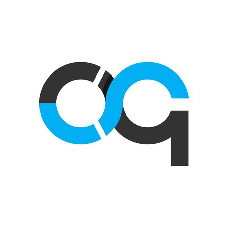 oq, cq, og, cg initials geometric circle logo and vector iconのイラスト素材