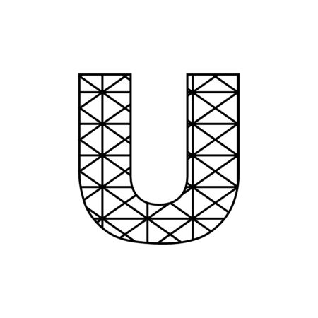 U polygonal line logo and vector iconのイラスト素材