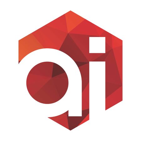ai red polygonal logo and vector iconのイラスト素材