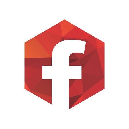 F red polygonal logo and vector iconのイラスト素材
