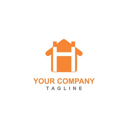 H real estate home logo and vector iconのイラスト素材