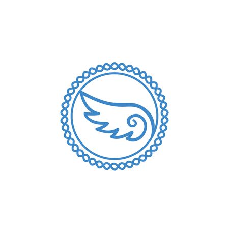 angel circle chain wing logo and vector iconのイラスト素材