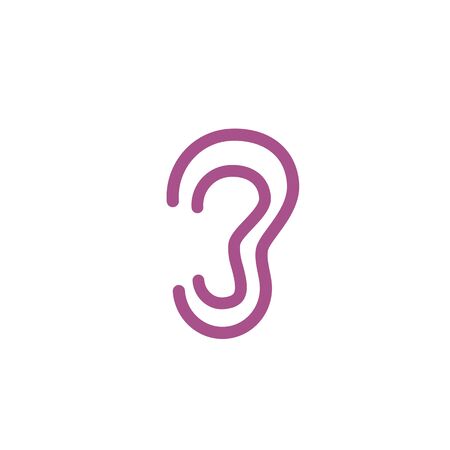 ear for hearing vector line art icon and logoのイラスト素材