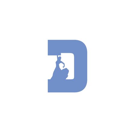 D, ID initials dancing art logo and vector iconのイラスト素材