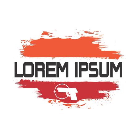 grudge ink gun sniper logo and vector iconのイラスト素材