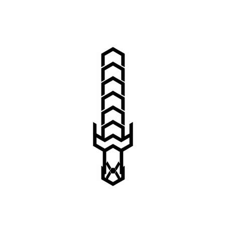 simple sword line art ornamentのイラスト素材