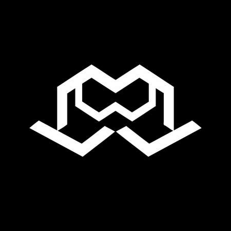 MWJ, LMW, JMW, MW, WM, WWM initials geometric logo and vector iconのイラスト素材