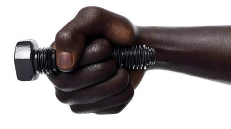 3D Render Hand Holding Bolt Illustrationの素材