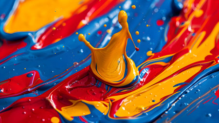 Vibrant Yellow Paint Splash Abstract Backgroundの素材