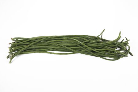 Yard long bean isolated on the white background.の写真素材