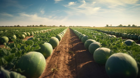 a large watermelon fieldの素材