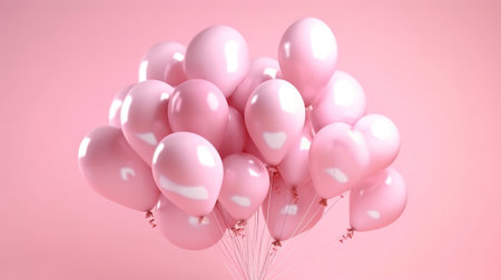 birthday concept, light pink balloon full background. Generative Aiの素材