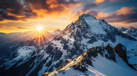Sunrise at Mountain Peak Welcoming a New Dayの素材