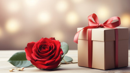 Elegant Valentine's Gift and Red Roseの素材
